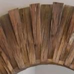Oversized Natural Fir Wood Round Wall Mirror